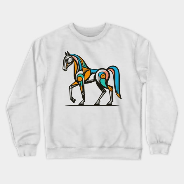 Horse illustration. Illustration of a horse in cubism style Crewneck Sweatshirt by gblackid